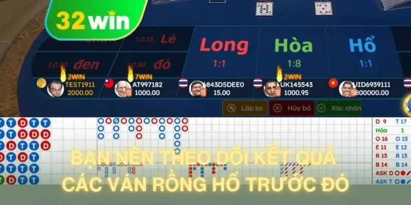 Bạn nên theo dõi kết quả các ván rồng hổ trước đó